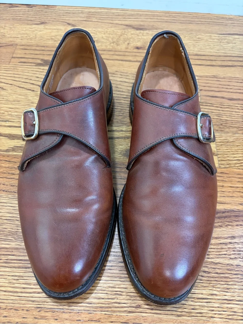 Allen Edmonds Ryder Single Monk Strap Dress Shoe Chili Leather (9.5 X-wide)